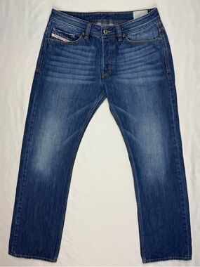 Vtg Diesel Mens Viker Regular Straight Jeans 32 x 31 Medium Blue Distressed A2